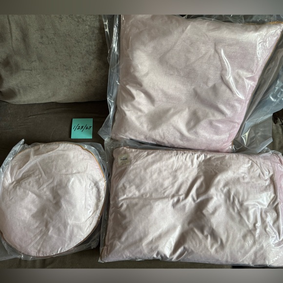 3 Anthropologie Pillows pink/rose color